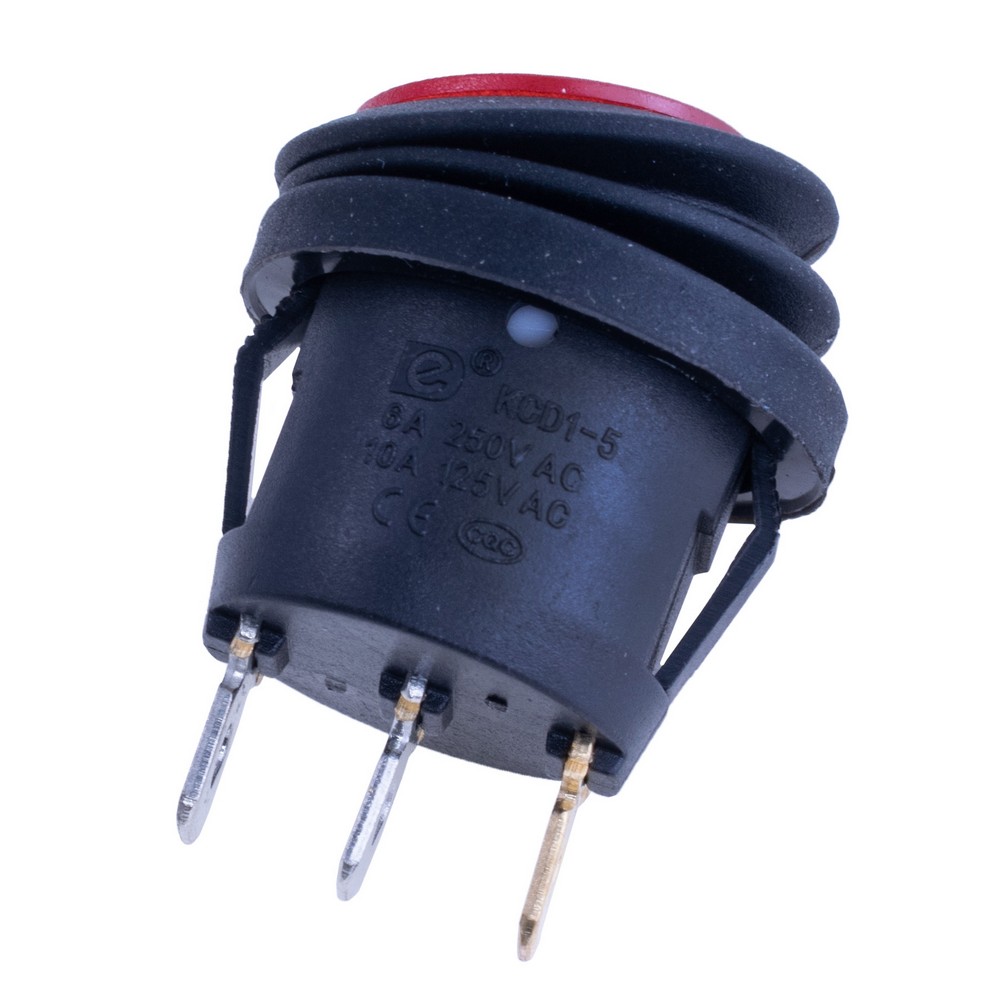 Перемикач KCD1-5-101NW red 12V
