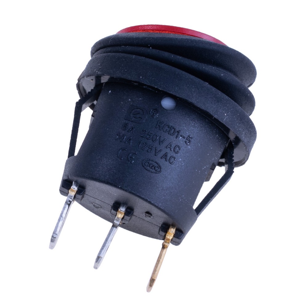 Перемикач KCD1-5-101NW red 220V