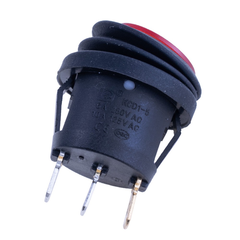 Перемикач KCD1-5-101NW red 24V