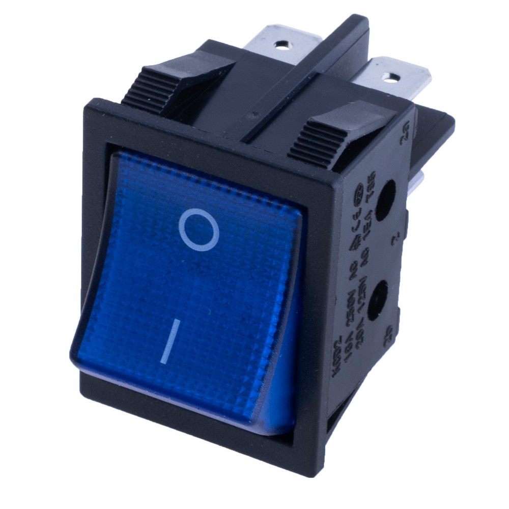 Перемикач KCD2-2-201N blue 220V