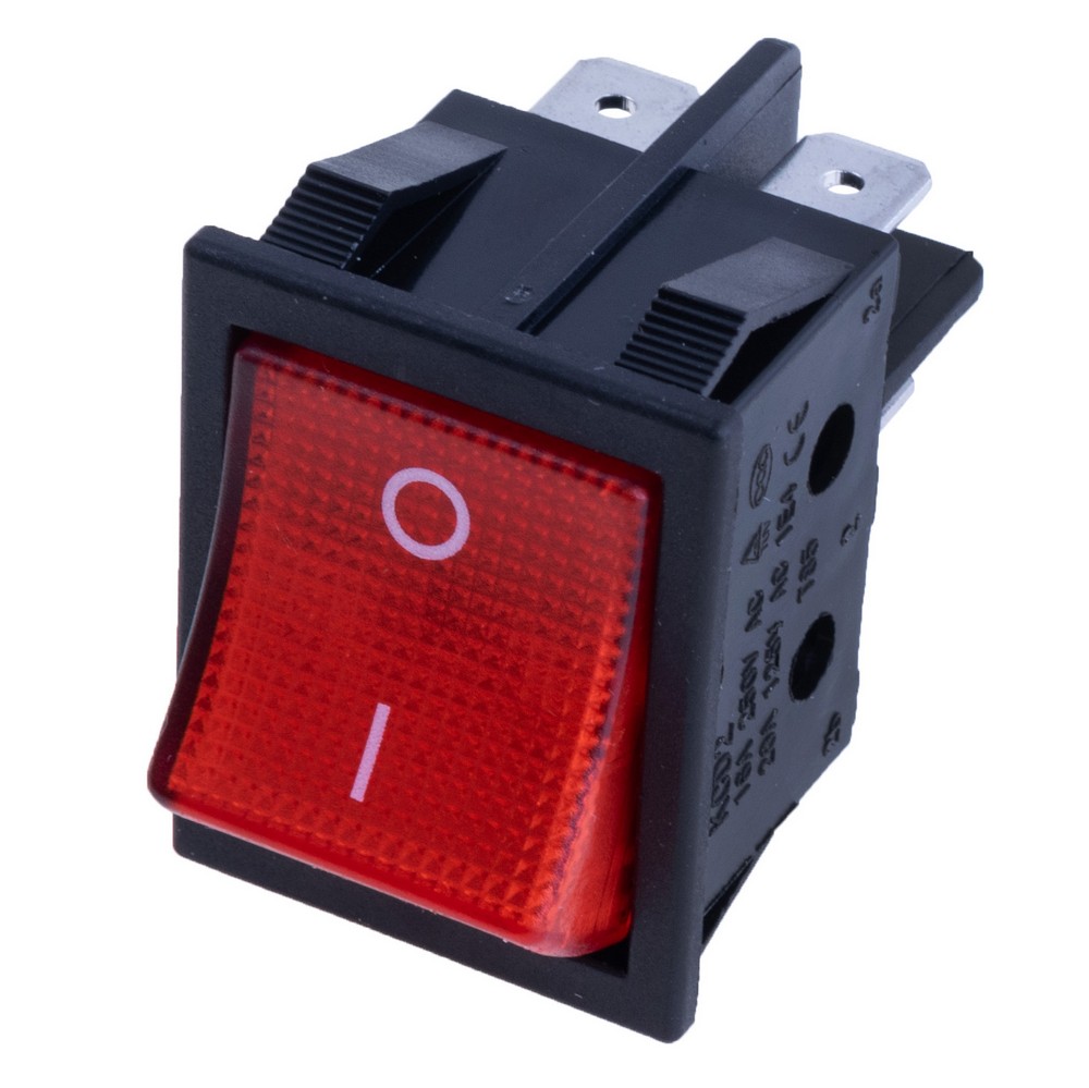 Перемикач KCD2-2-201N red 220V