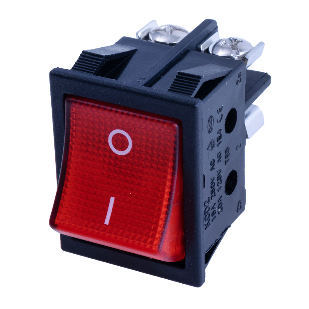 Перемикач KCD2-2-201NS red 220V