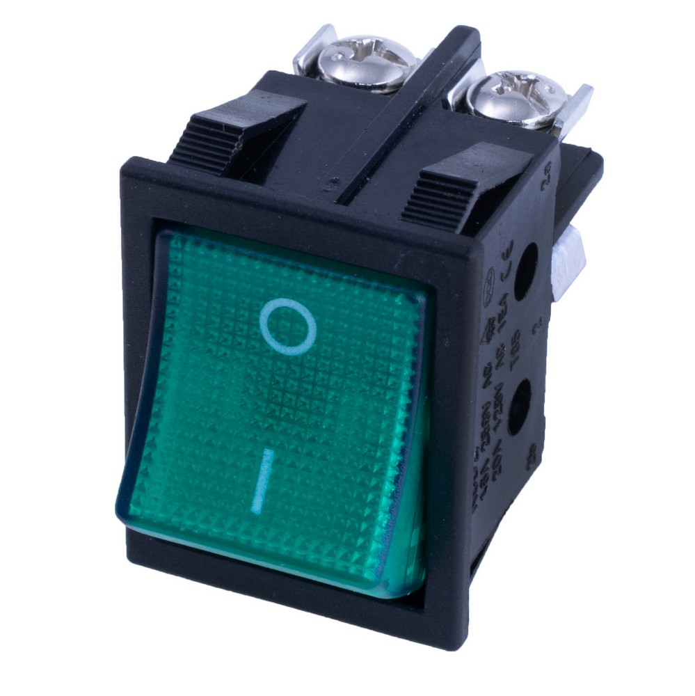 Перемикач KCD2-2-201NS green 220V