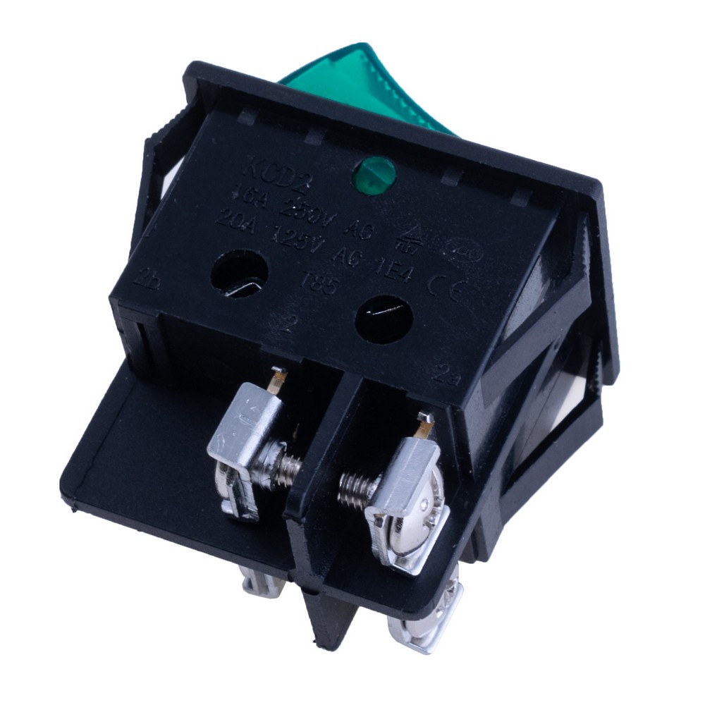Перемикач KCD2-2-201NS green 220V