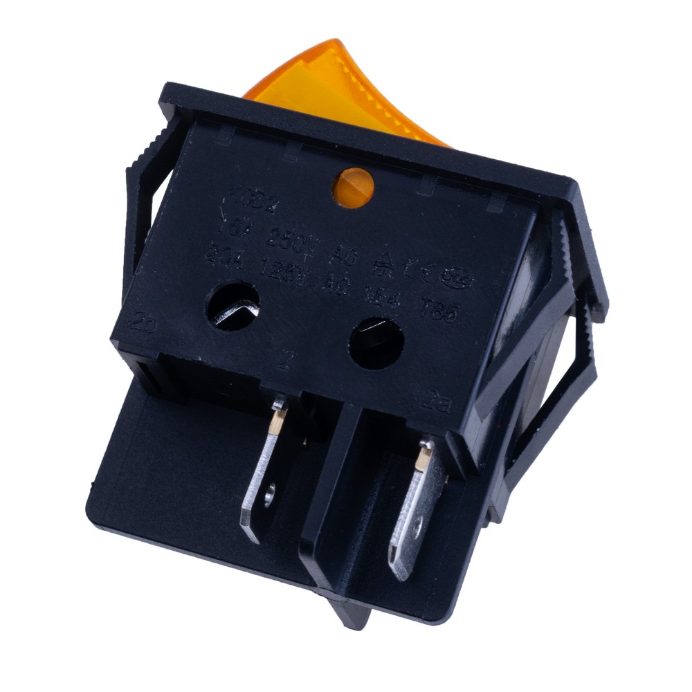 Перемикач KCD2-2-201N yellow 220V
