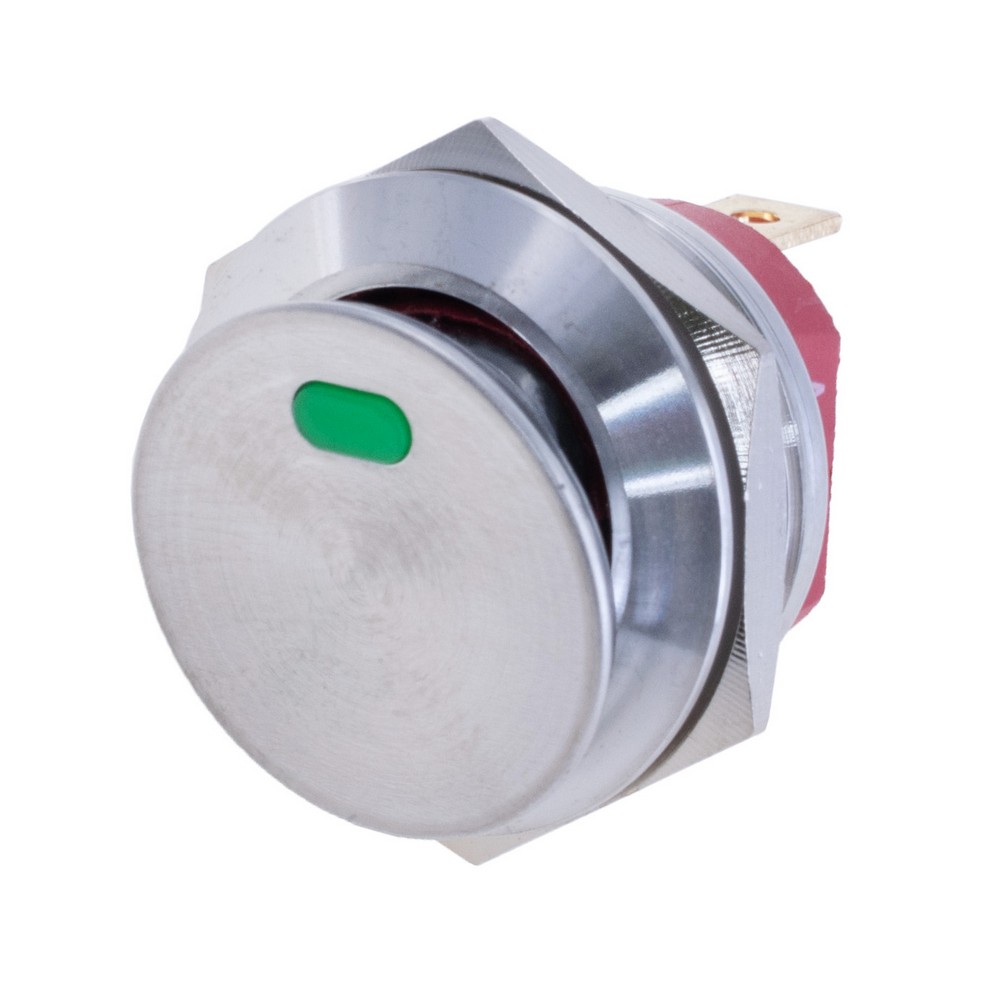 Перемикач, KCD2-201NM 12V green Led