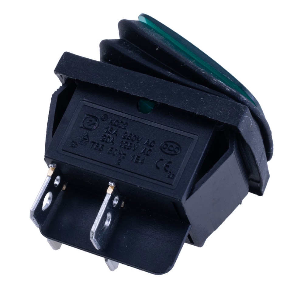 Перемикач KCD2-201NW green 220V