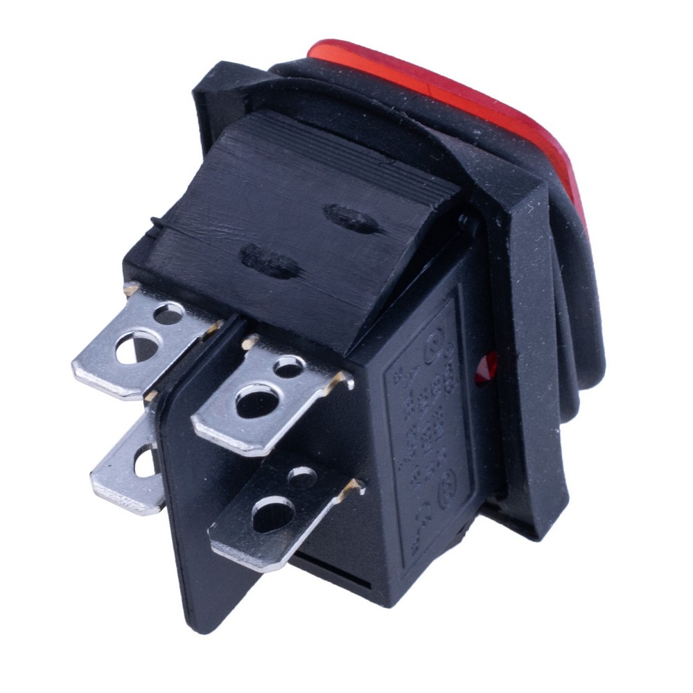 Перемикач KCD2-201NW red 220V