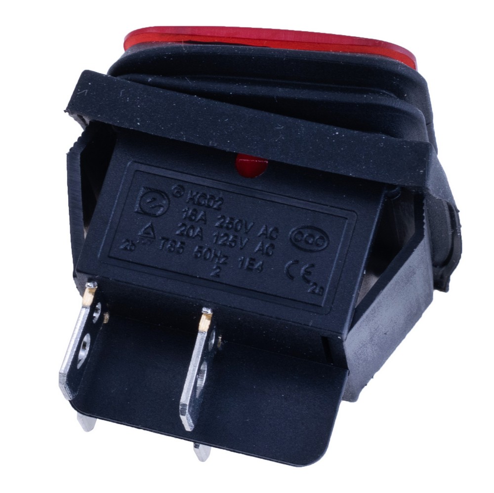 Перемикач KCD2-201NW red 220V