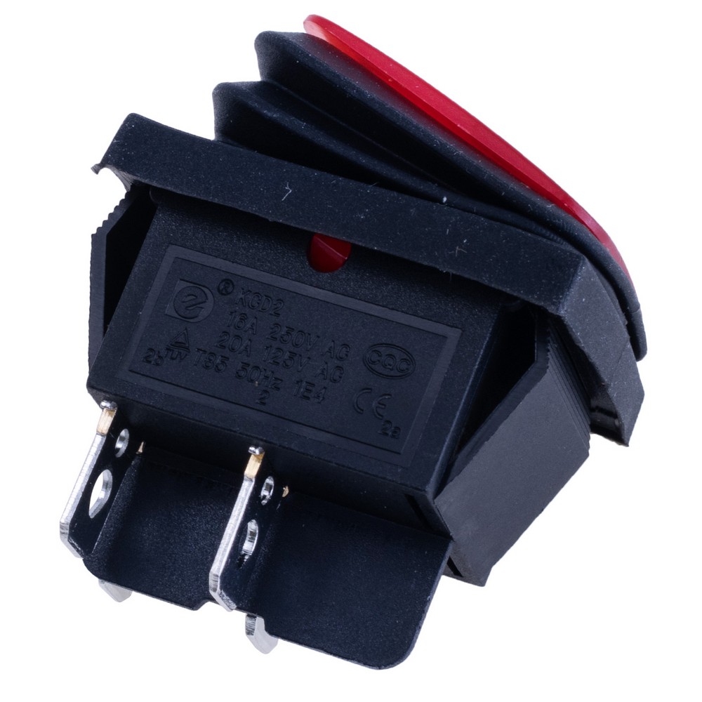 Перемикач KCD2-201NW red 24V