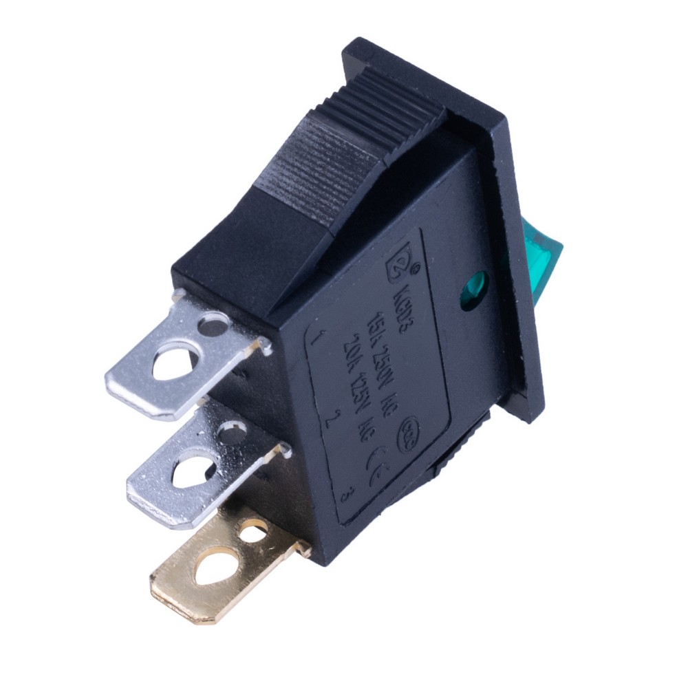 Перемикач KCD3-101N 220V green