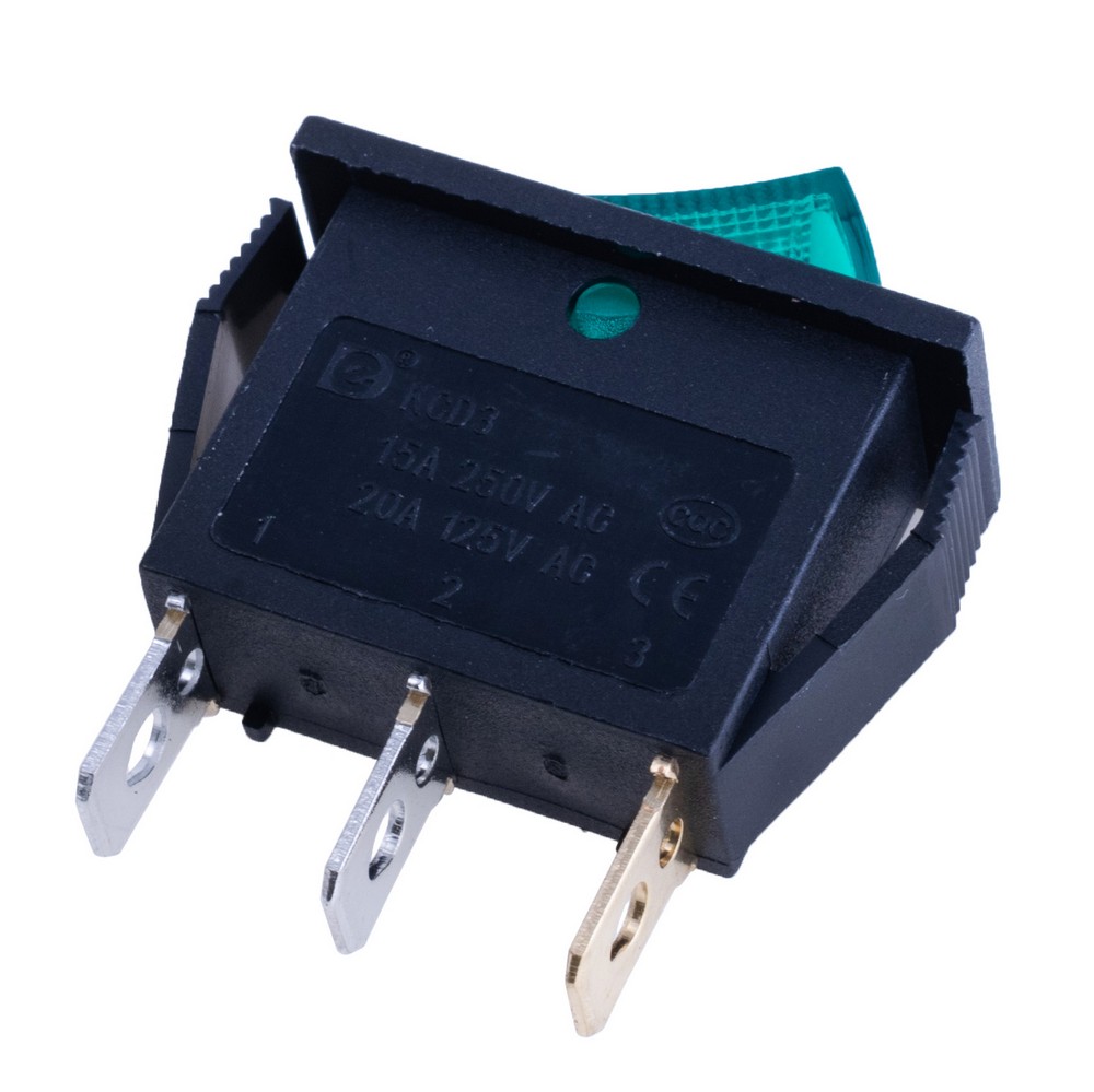 Перемикач KCD3-101N 220V green