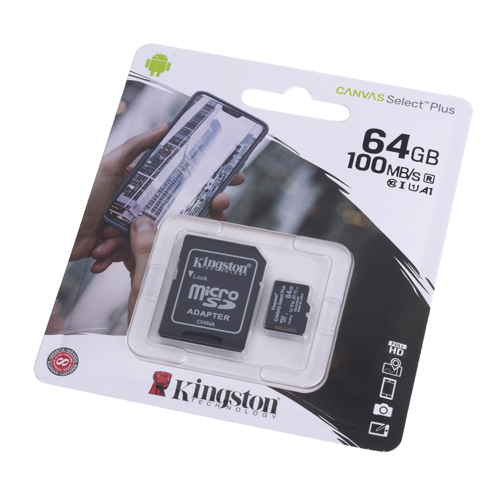 Карта пам'яті KINGSTON microSDXC 64Gb Canvas Select + A1 (R100/W10)