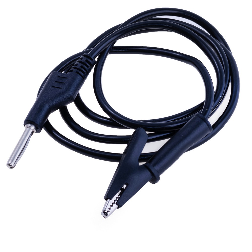 Крокодил мініатюрний + "банан" на проводі чорний 10A, WD1096+CX-3044 Black