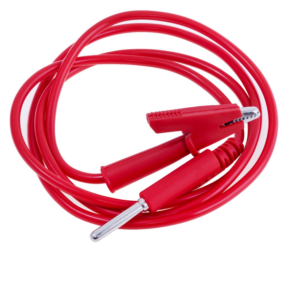 Крокодил мініатюрний + "банан" на проводі червоний 10A, WD1096+CX-3044 Red