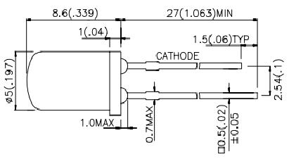 Світлодіод блакитний, 5 mm, L-7083PBD-H Kingbright