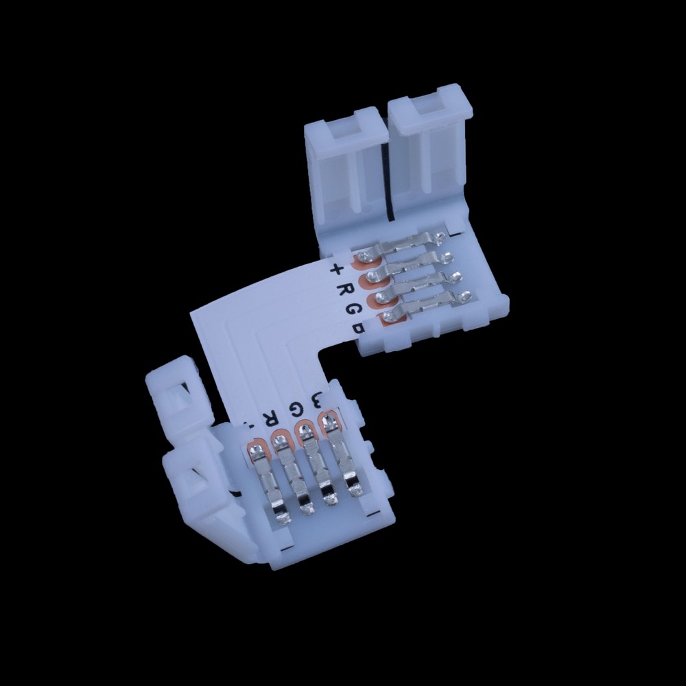 З'єднувач кутовий "L" 10mm LED 3528/5050, 4 контакти. З'єднувач кутовий "L" 10mm LED 3528/5050, 4 контакти.