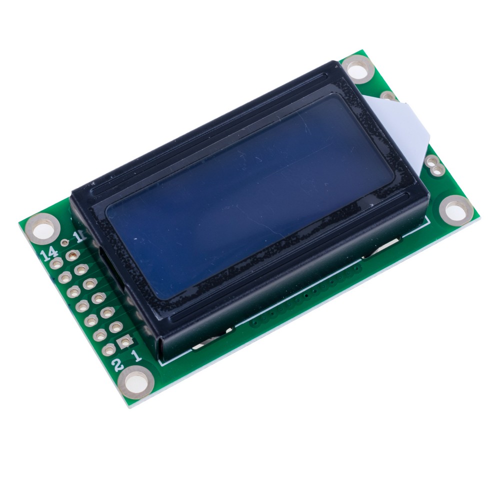 Дисплей LCD0802 8x2 Dots With Backlight Blue з підтримкою Кирилиці