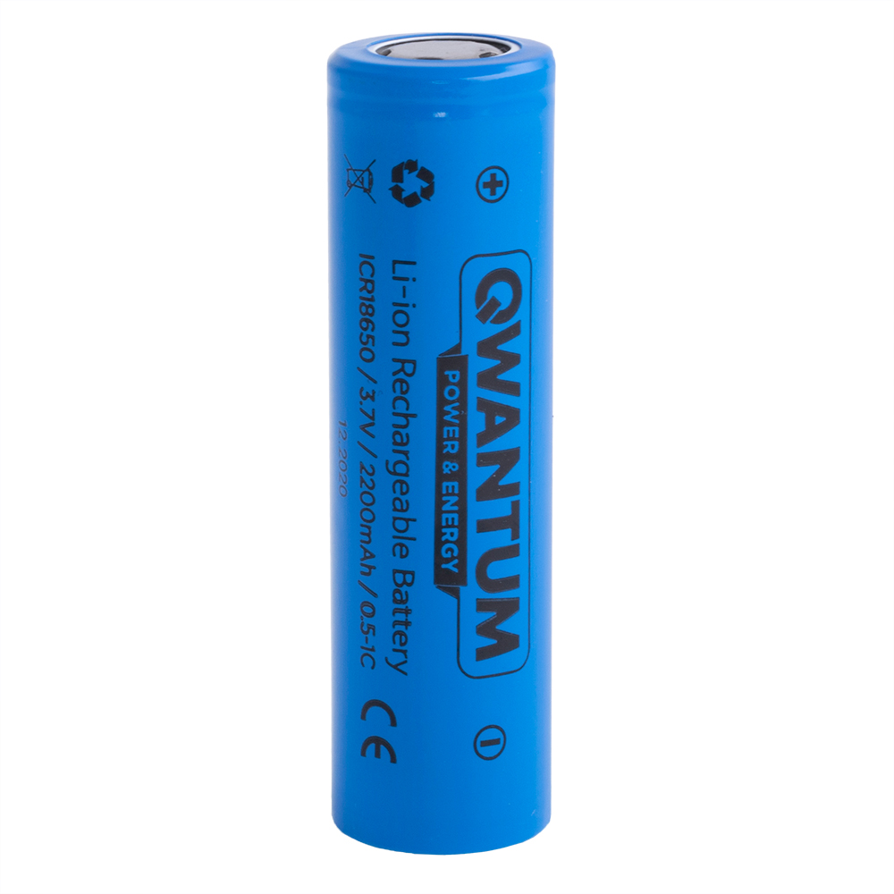 Акумулятор Li-Ion ICR18650 3.7V 2200mAh, 0.5-1С, Qwantum