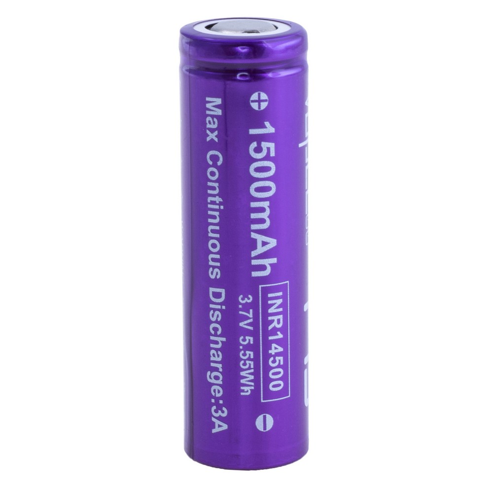 Li-Ion 1500mAh, 3,7V, 14500 Vapcell літій-іонний аккумулятор, INR14500 1500mah F15 3A