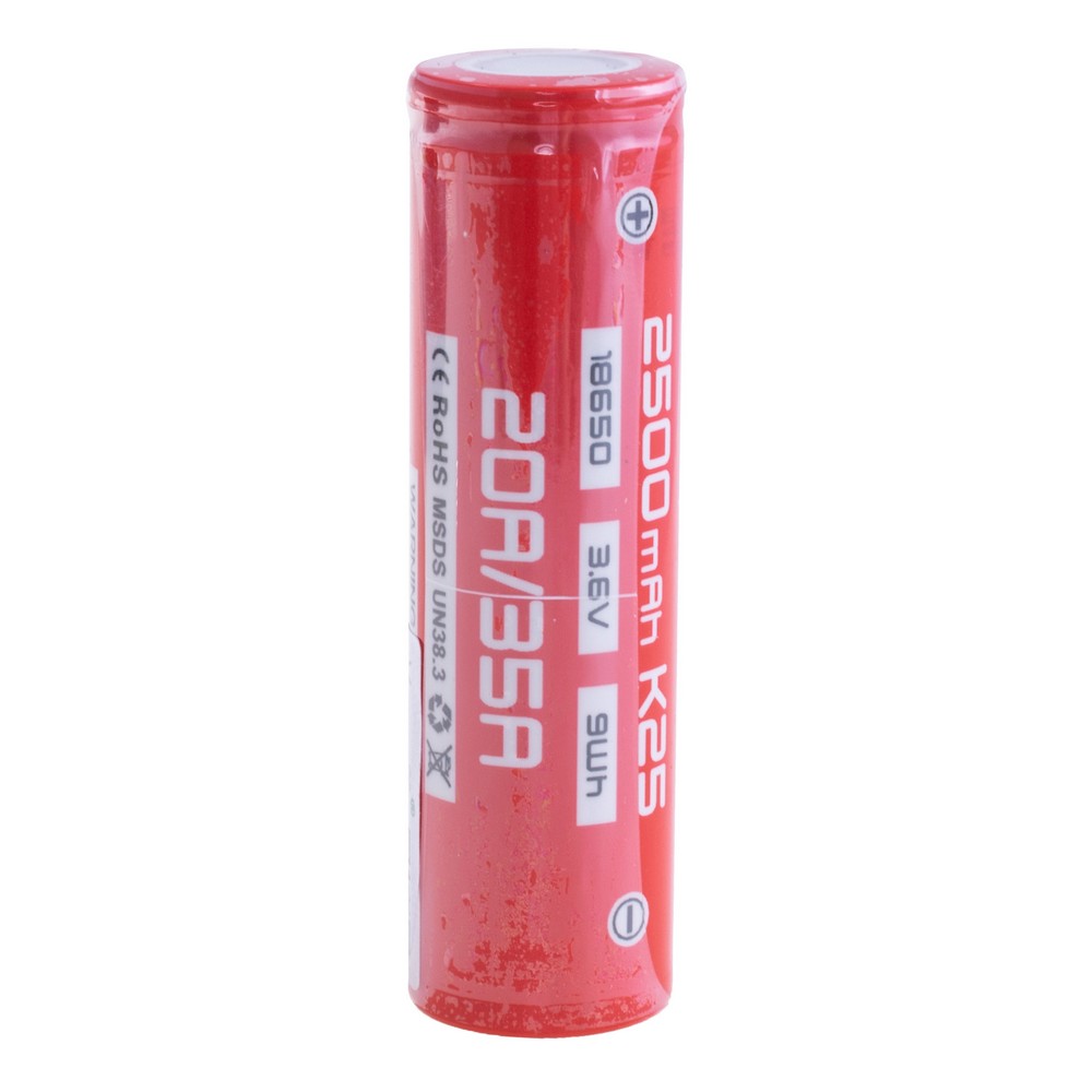 Li-Ion 2500mAh, 3,6V, 18650 Vapcell літій-іонний акумулятор K25