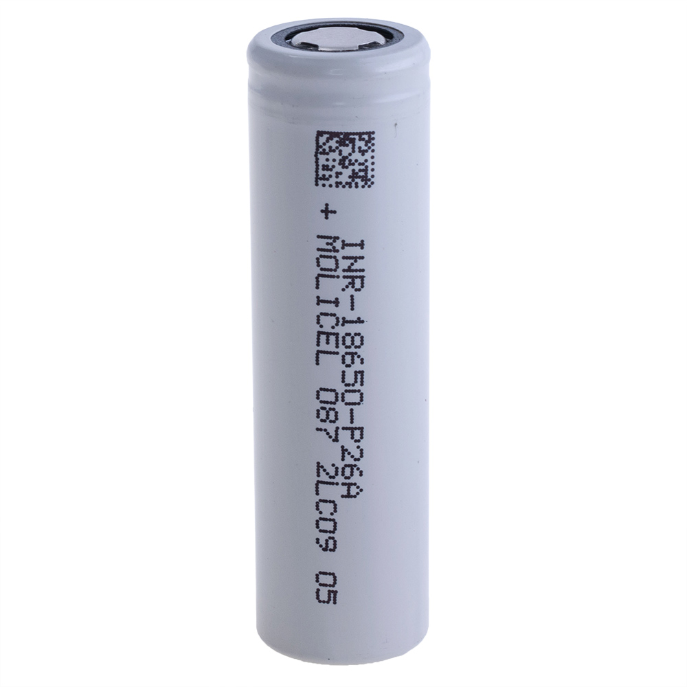 Li-Ion 2600mAh, 3.7V, 35A, 18650 (Molicel) літій-іонний акумулятор INR18650 P26A Grade A