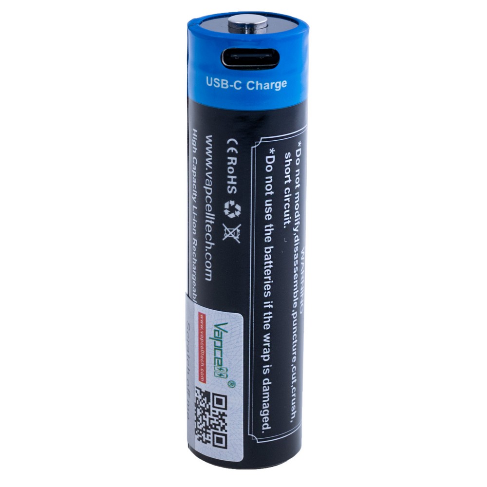 Li-Ion 4000мАг, 3,6В, 18650 Vapcell літій-іонний акумулятор з USB Type-C Li-Ion 4000мАг, 3,6В, 18650 Vapcell літій-іонний акумулятор з USB Type-C