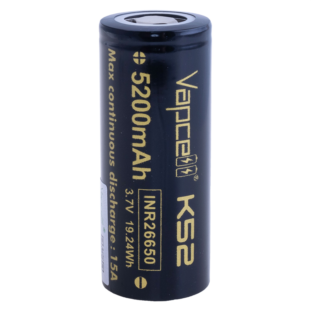 Li-Ion 5200mAh, 3,7V, 26650 Vapcell літій-іонний акумулятор INR26650 K52