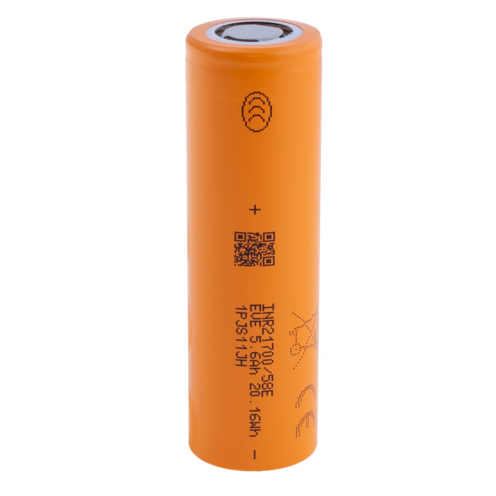 Li-Ion 5700mAh, 3.6V, 21700 EVE літій-іонний акумулятор INR21700/58E Grade A Li-Ion 5700mAh, 3.6V, 21700 EVE літій-іонний акумулятор INR21700/58E Grade A