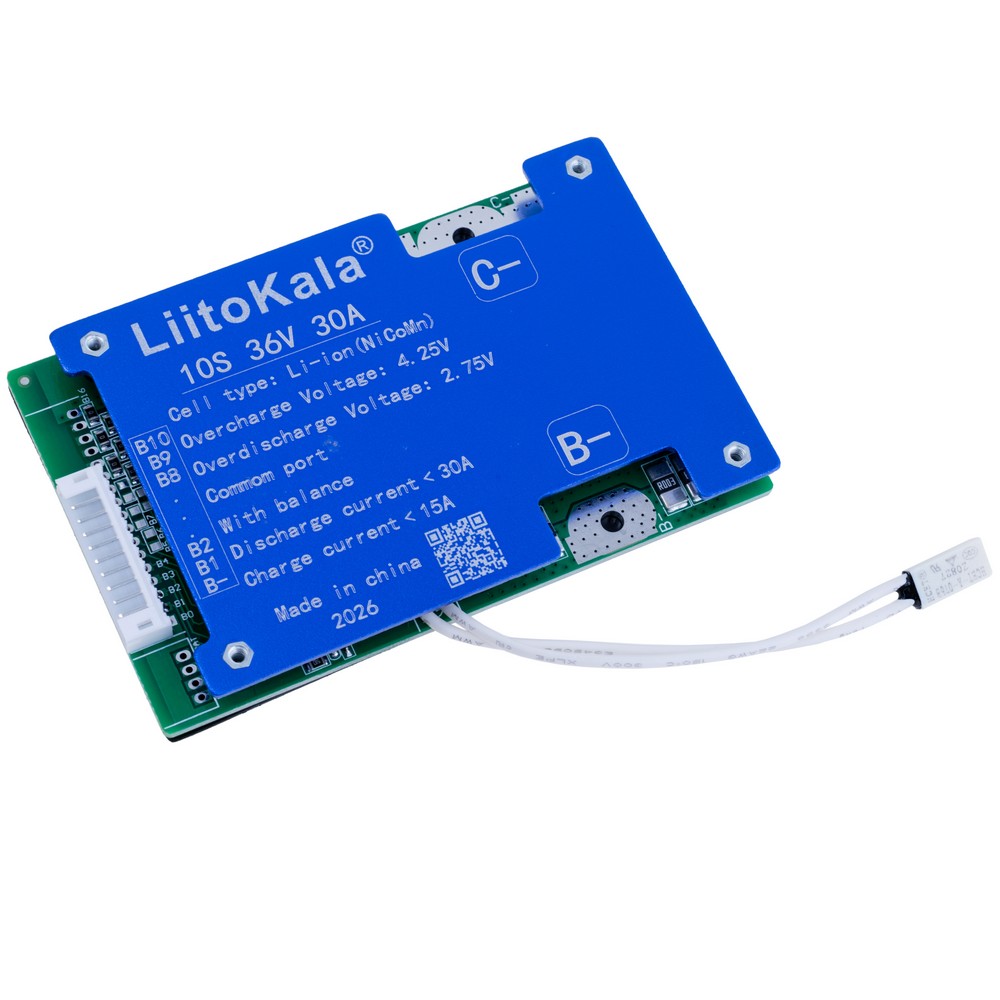 Плата захисту Li-Ion BMS для 10-ти акумуляторів LI-ION, 36V 30А LiitoKala