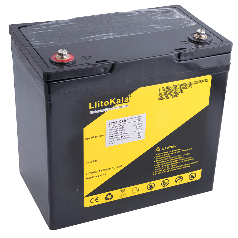 LiFePO4 120Ah, 12 V, 230x140x205mm LiitoKala акумулятор літій-залізо-фосфатний