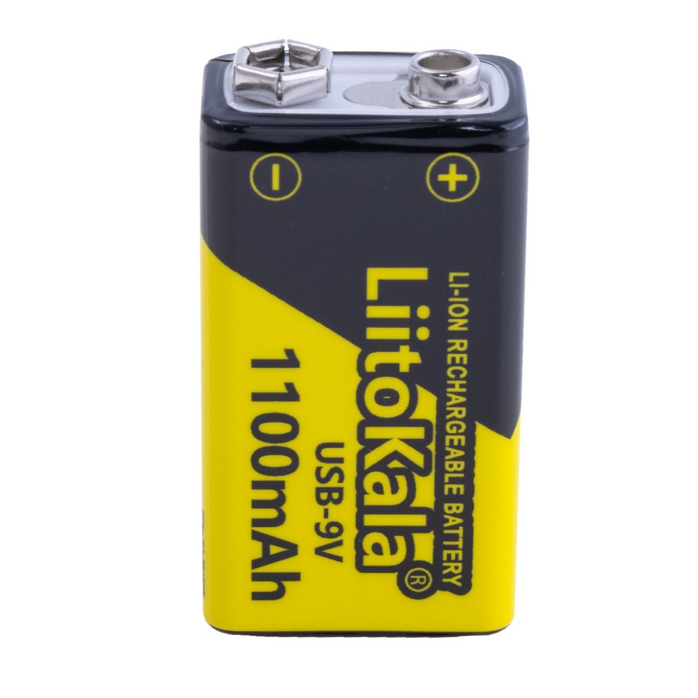Li-Ion 1100mAh, 9V, "Крона" LiitoKala літій-іонний акумулятор USB-9V