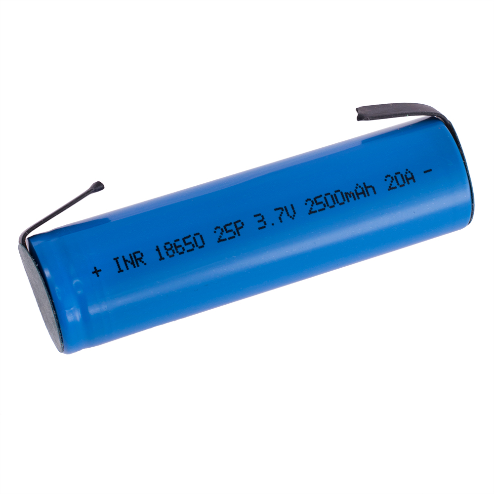 Li-Ion 2500mAh, 3,7V, 18650 літій-іонний акумулятор INR18650 25P with stick (contacts) 20A