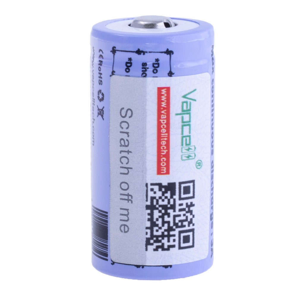 Li-Ion 850mAh, 3,6V, CR123 Vapcell літій-іонний акумулятор INR16340 T8