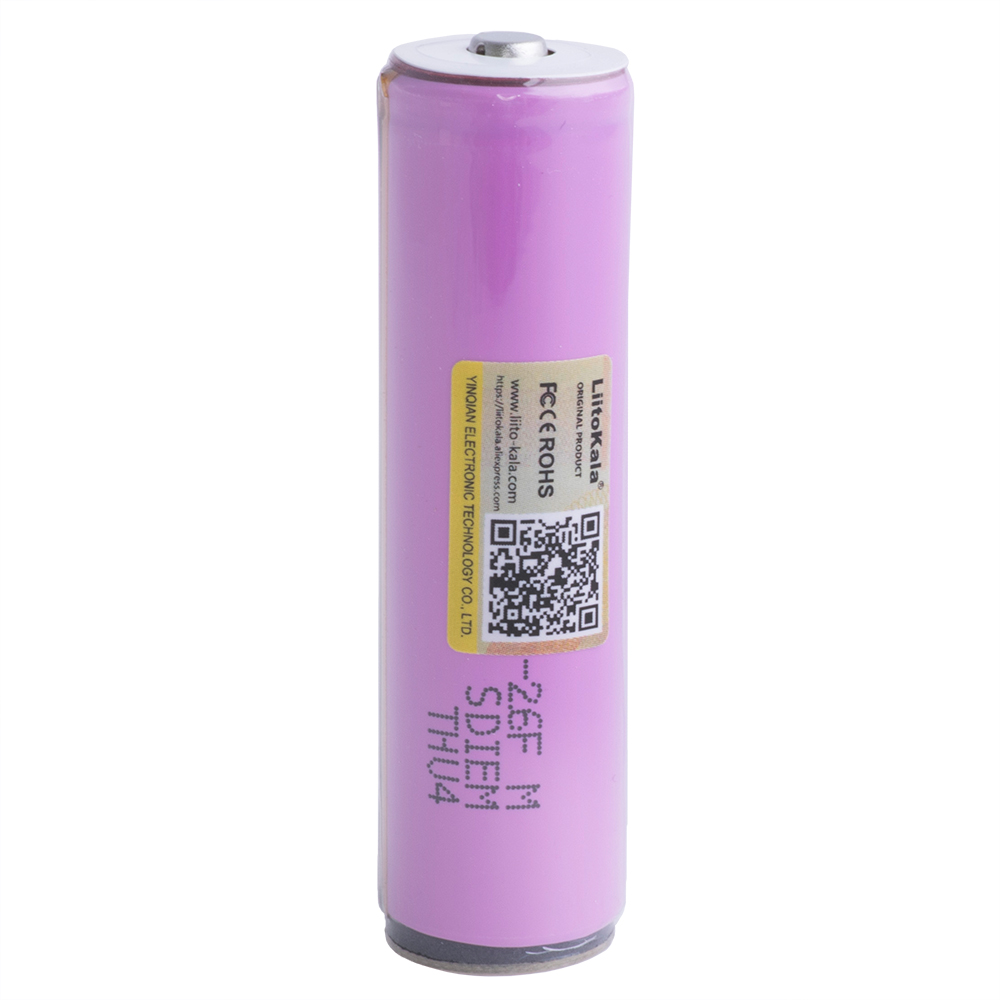 Li-Ion 2600mAh, 3,7V, 18650 LiitoKala літій-іонний акумулятор 26FM-PCB