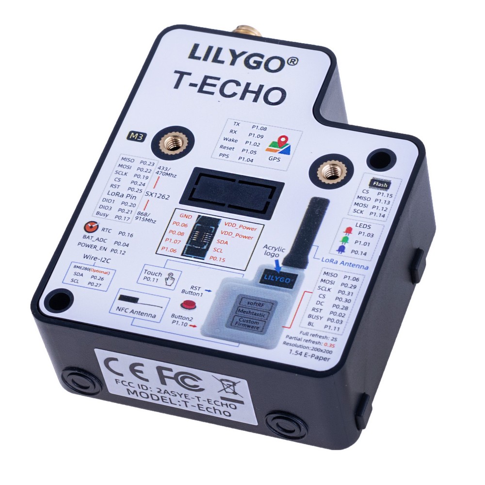 LILYGO® TTGO SoftRF T-Echo NRF52840 915MHz Black