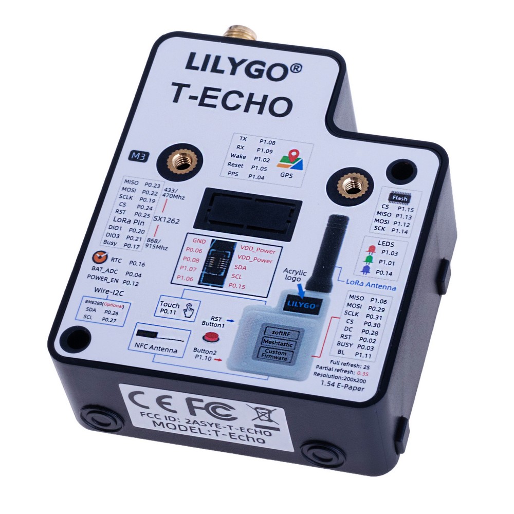 LILYGO® TTGO SoftRF T-Echo NRF52840 868MHZ Black