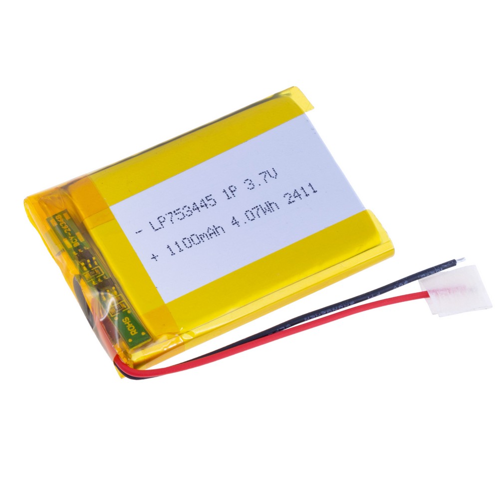 LiPo 1100 mAh, 3,7V, 7,5x34x45мм LiPower акумулятор літій-полімерний PL753445
