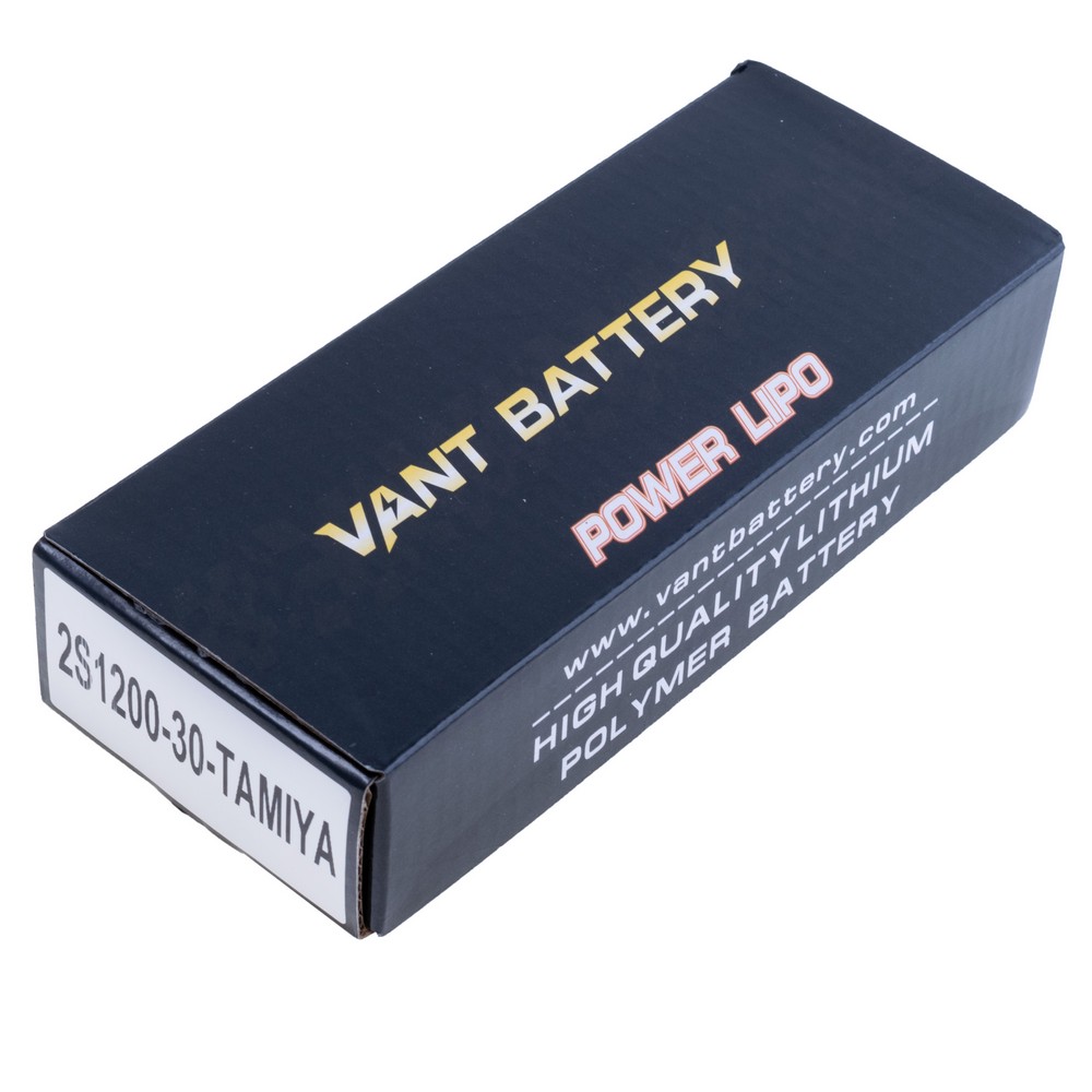 LiPo 1200 mAh, 7,4V, 126x21x13мм VANT Battery акумулятор літій-полімерний  2S1P LI-PO 30C TAMIYA