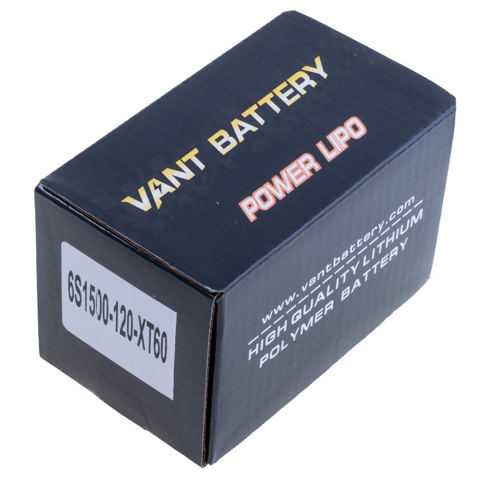 LiPo 1500 mAh, 22,2V, 68x35x55мм VANT Battery акумулятор літій-полімерний  6S1P LI-PO 120C XT60