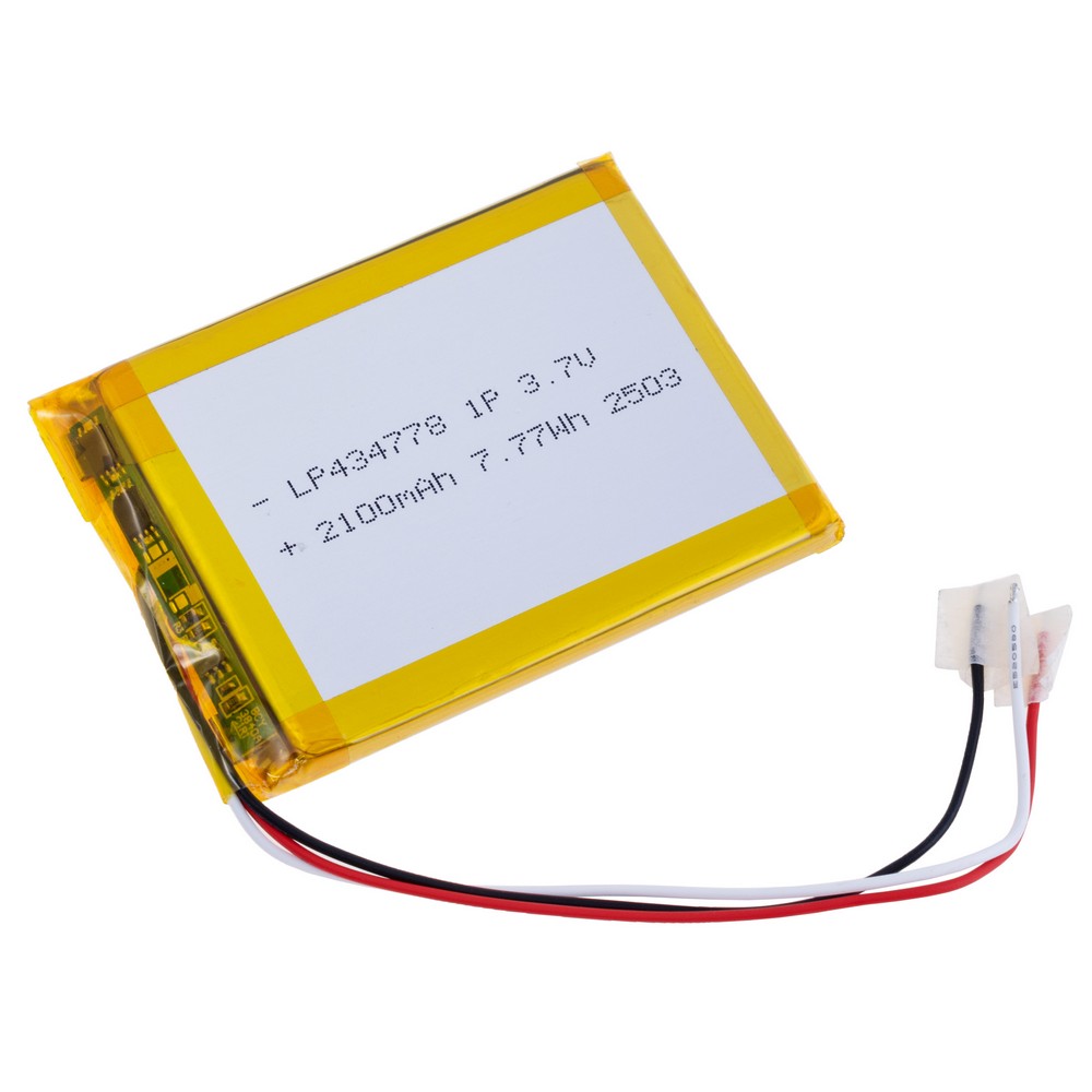 LiPo 2100 mAh, 3,7V, 4,4x45,5x61мм LiPower акумулятор літій-полімерний LP434778 LiPo 2100 mAh, 3,7V, 4,4x45,5x61мм LiPower акумулятор літій-полімерний LP434778