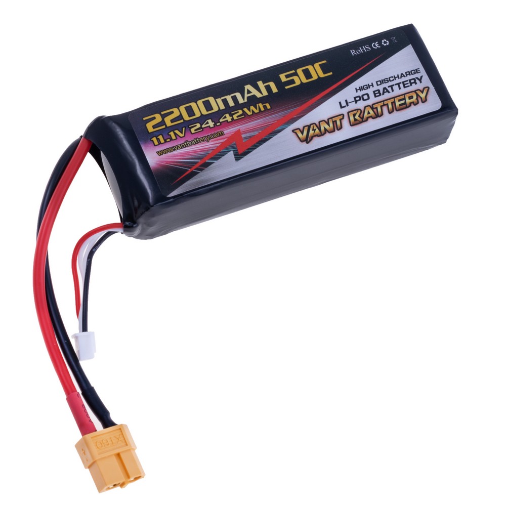 LiPo 2200 mAh, 11,1V, 26x35x102мм VANT Battery акумулятор літій-полімерний 3S1P LI-PO 50C XT60