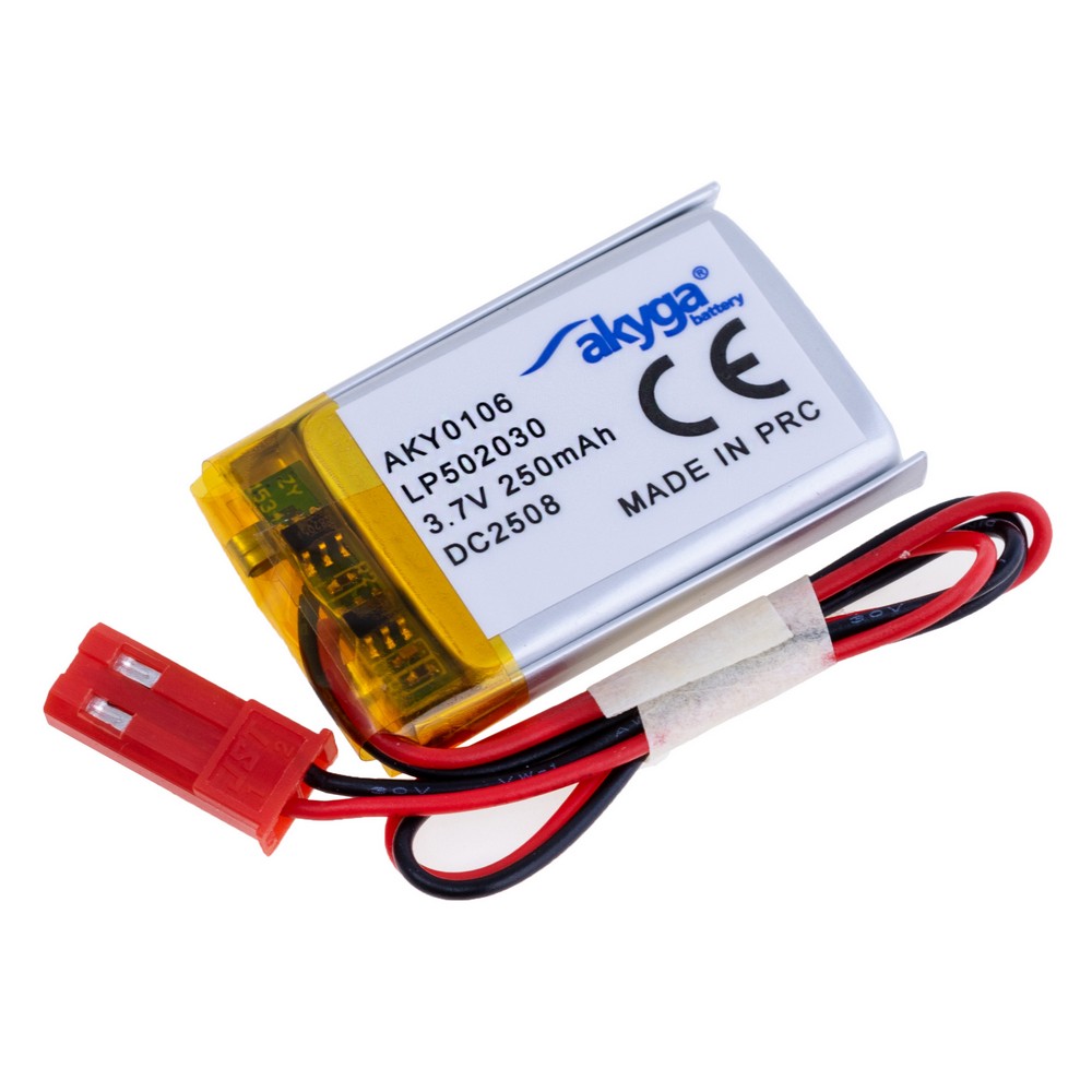 LiPo 250 mAh, 3,7V AKY-LP502030 LiPo 250 mAh, 3,7V AKY-LP502030