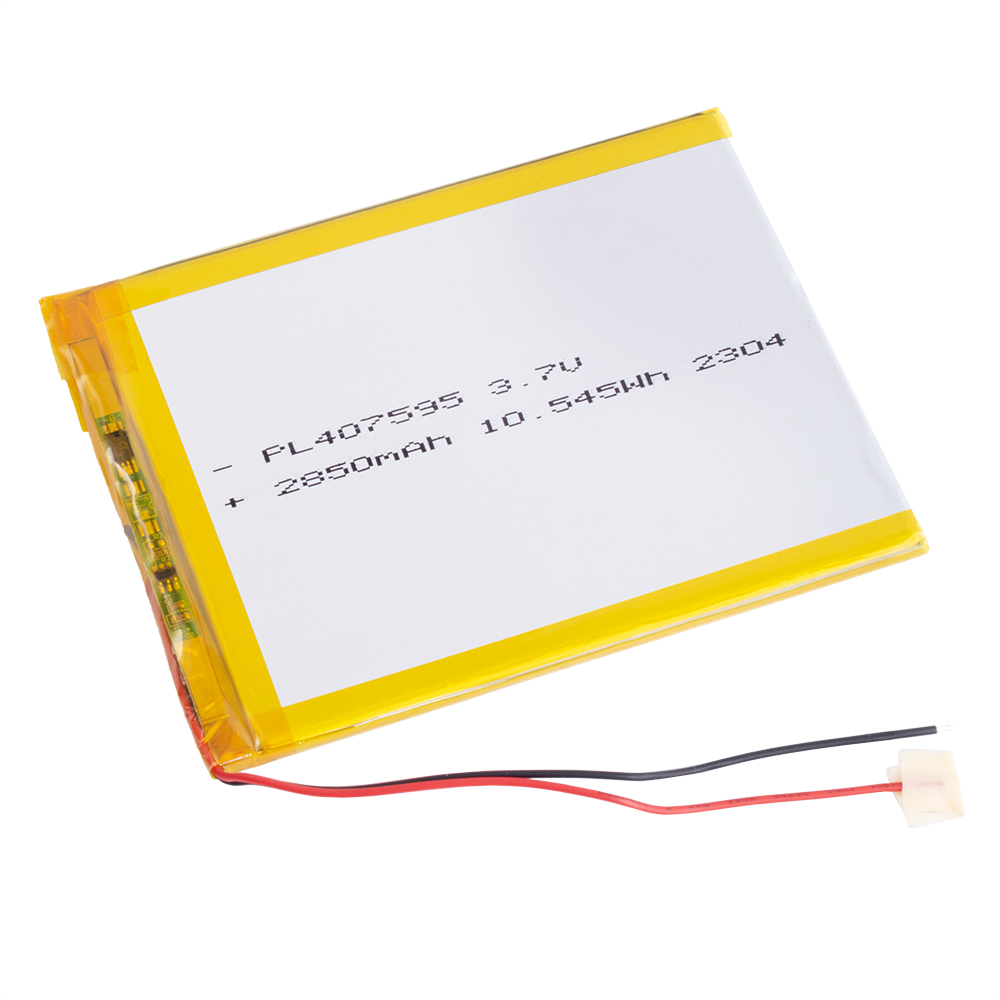 LiPo 2850 mAh, 3,7V, 4x75x95мм LiPower акумулятор літій-полімерний PL407595