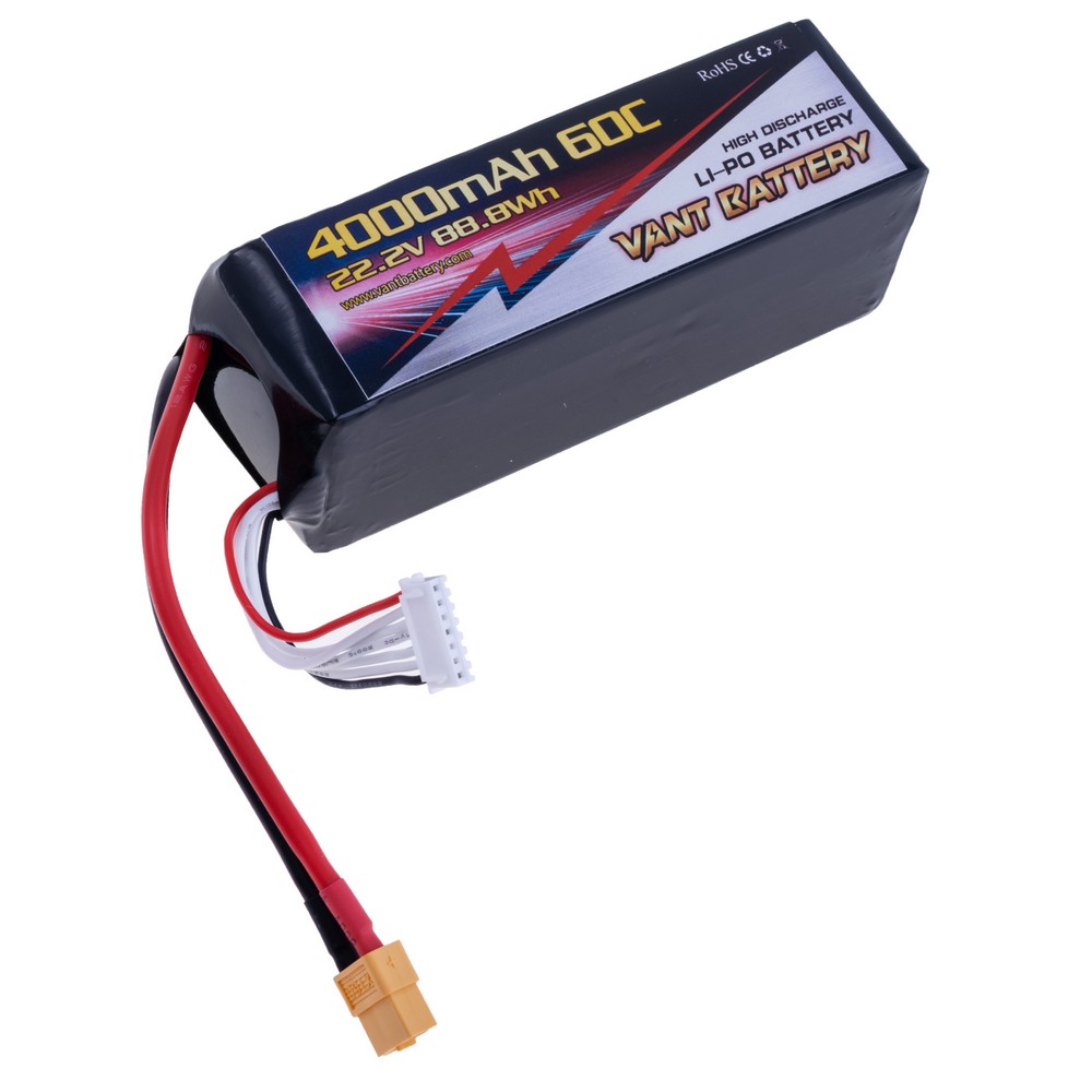 LiPo 4000 mAh, 22,2V, 50x44x132мм VANT Battery акумулятор літій-полімерний 6S1P LI-PO 60C XT60
