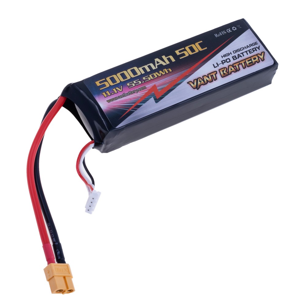 LiPo 5000 mAh, 11,1V, 22x43x132мм VANT Battery акумулятор літій-полімерний 3S1P LI-PO 50C XT60