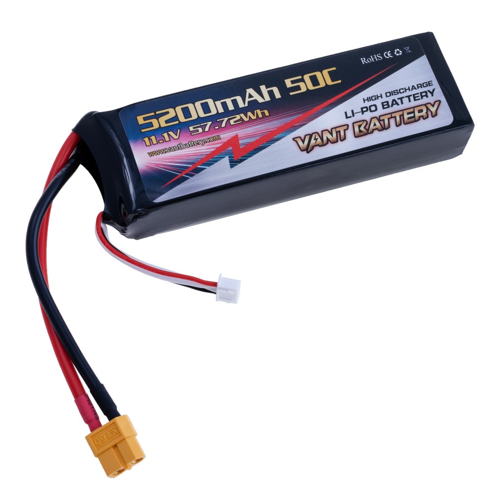 LiPo 5200 mAh, 11,1V, 26x44x132мм VANT Battery акумулятор літій-полімерний 3S1P LI-PO 50C XT60