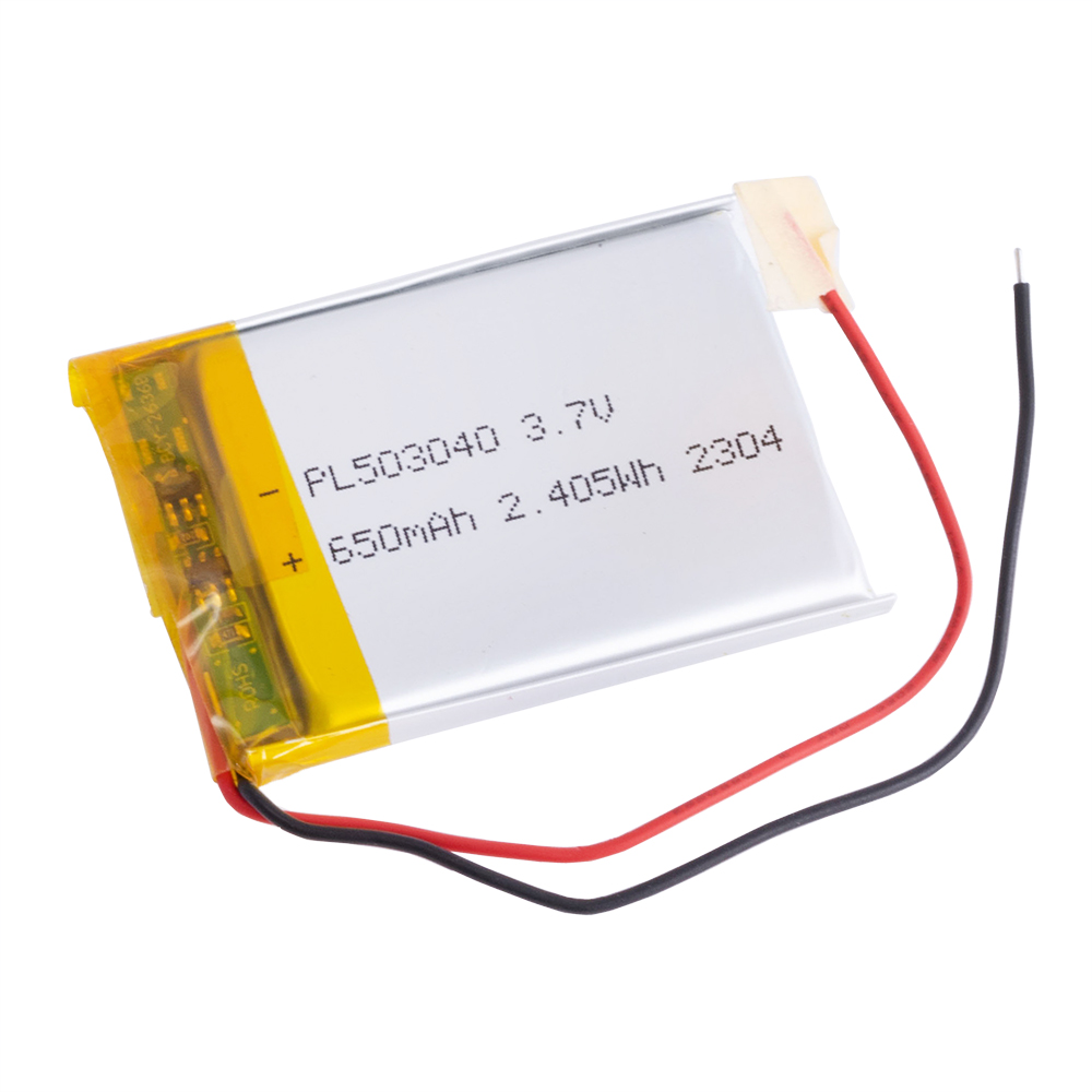 LiPo 650 mAh, 3,7V, 5x30x40мм LiPower акумулятор літій-полімерний PL503040