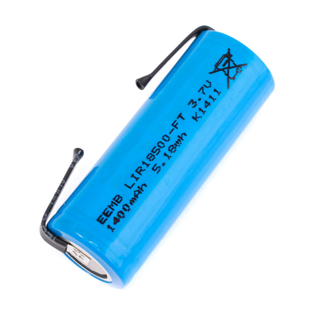 Li-Ion 1400mAh, 3,7V, 49,8х18,8mm EEMB літій-іонний акумулятор з контактами LIR18500-FT