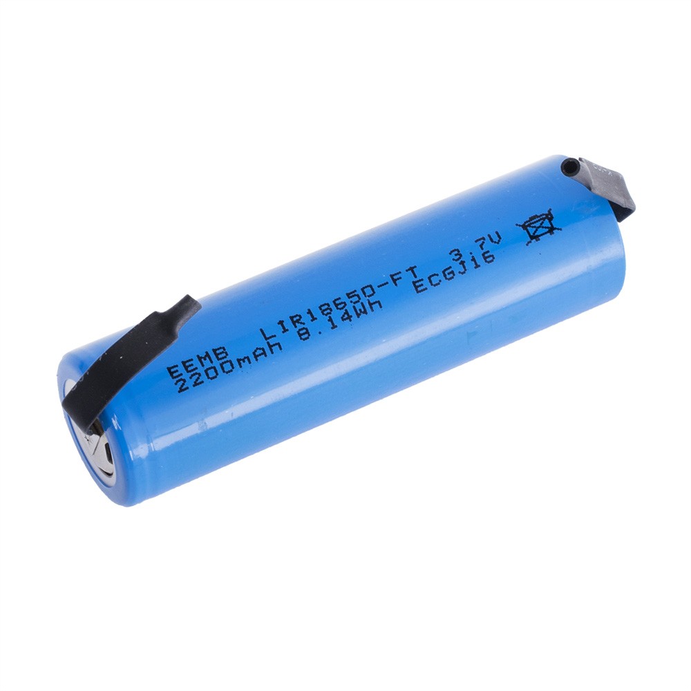 Li-Ion 2200mAh, 3.7V, 18650 EEMB літій-іонний акумулятор з виводами LIR18650 with contact